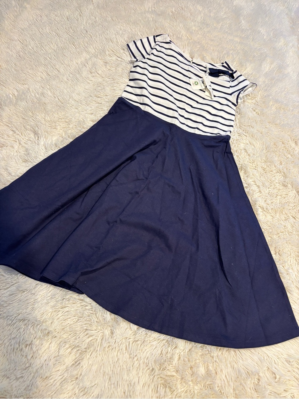 Hope & Henry Girls' Short Sleeve Lightweight Knit Skater Dress NWT size large